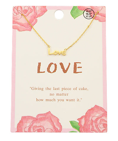 Card and LOVE Necklace