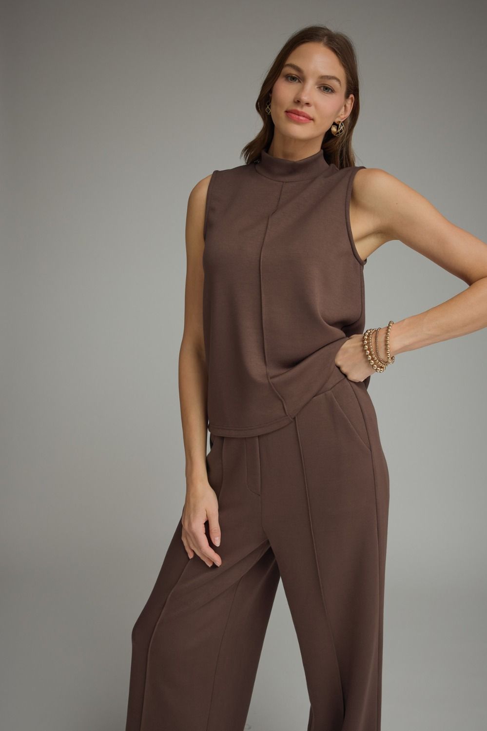 Mock Neck Sleeveless Top