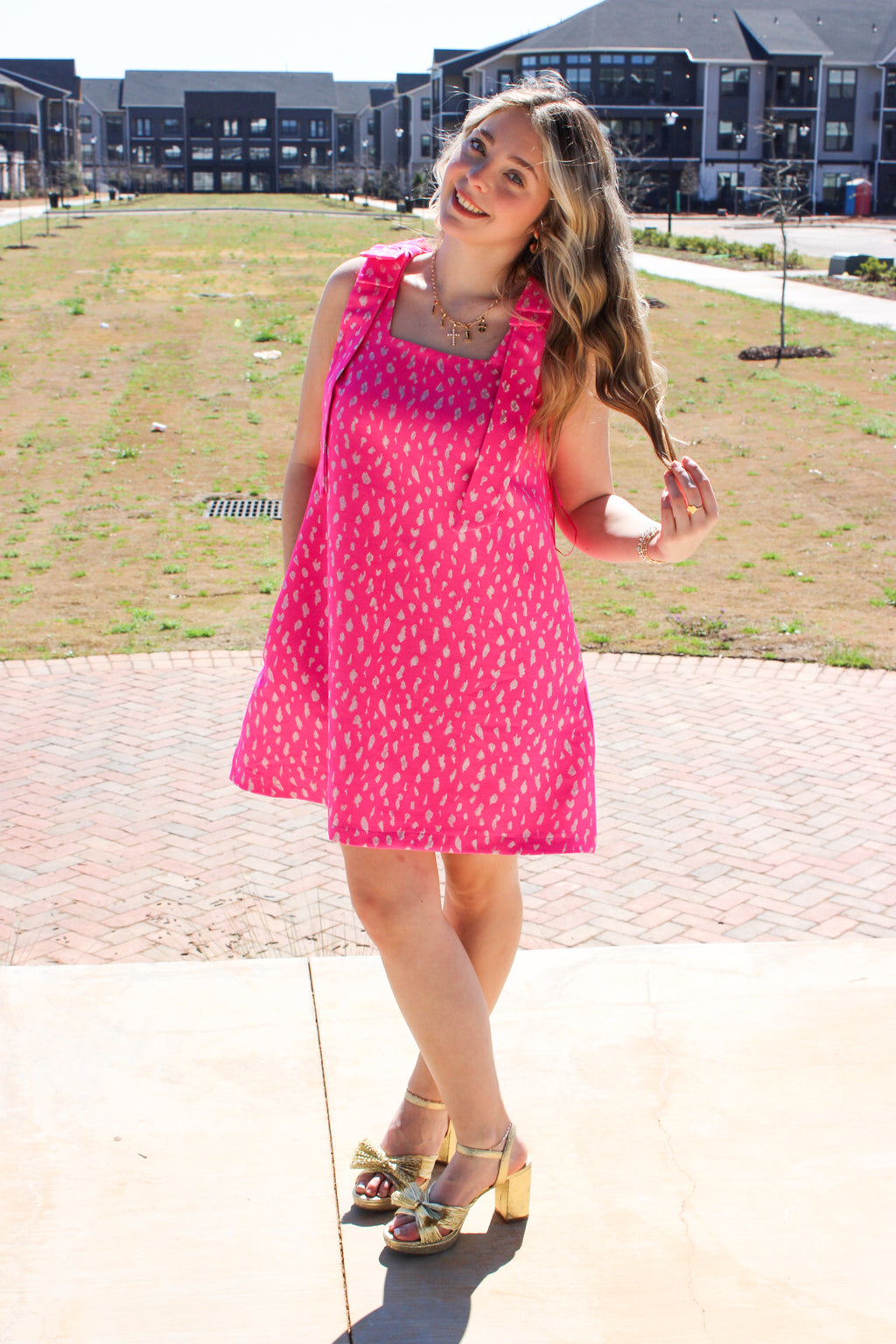 Hot Pink Animal Print Mini Dress