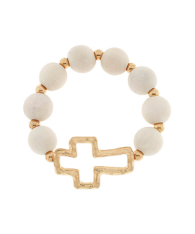 Large Beaded Cross Bracelet