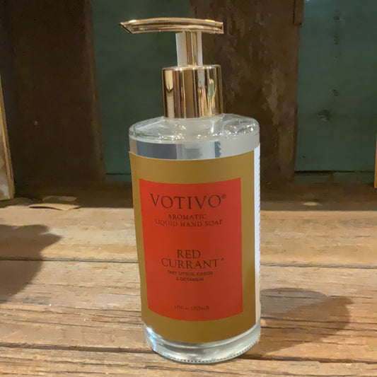 Votivo Red Currant Hand Soap.