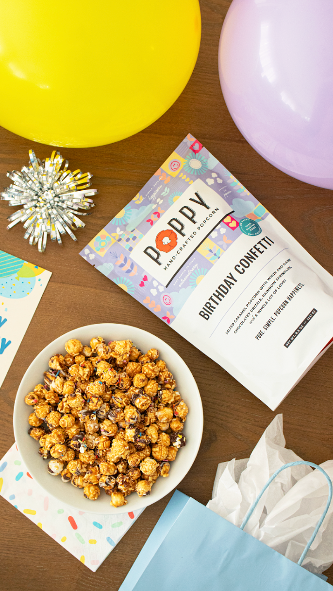 Poppy Hand-Crafted Popcorn - Birthday Confetti Popcorn