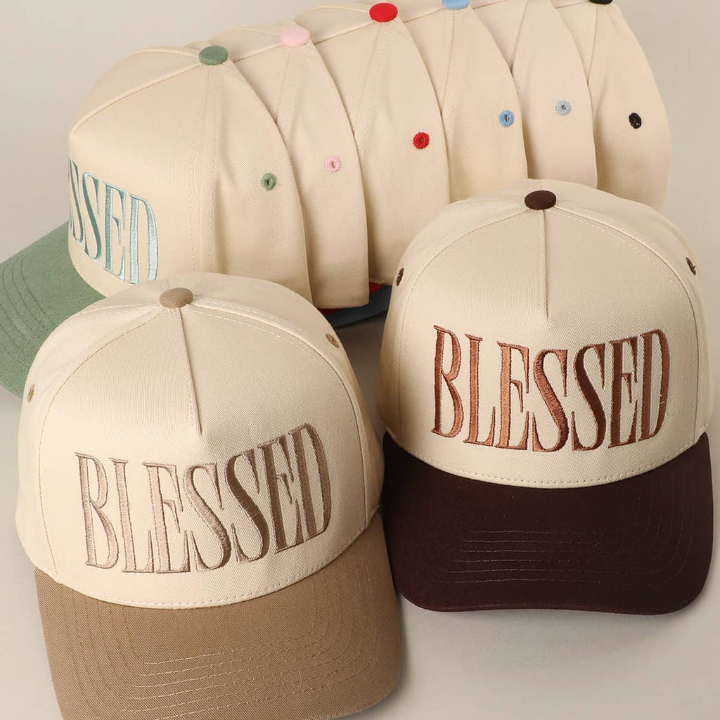 Fashion City - BLESSED Lettering Embroidery Baseball Cap