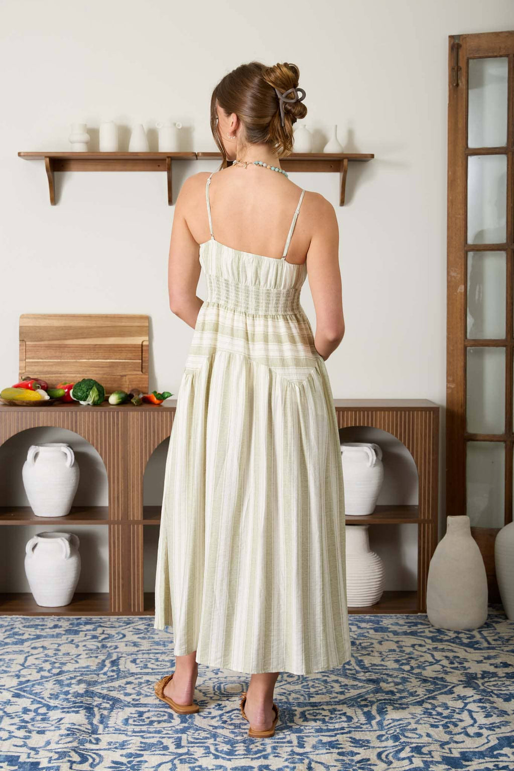 Blu Pepper - MULTI-PATTERN SPAGHETTI STRAP MIDI DRESS