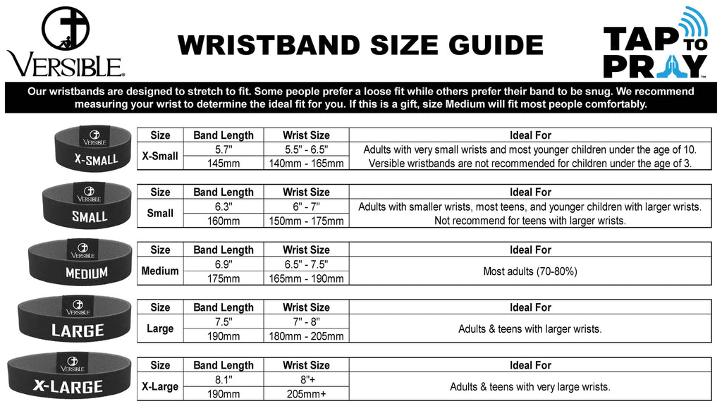 Versible - Tap To Pray™ Wristbands - Blue & Pink WWJD