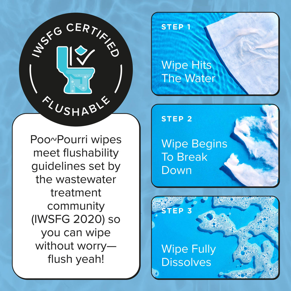 ~Pourri - Unscented Poo~Pourri Flushable Wipes 50ct, Single Packs