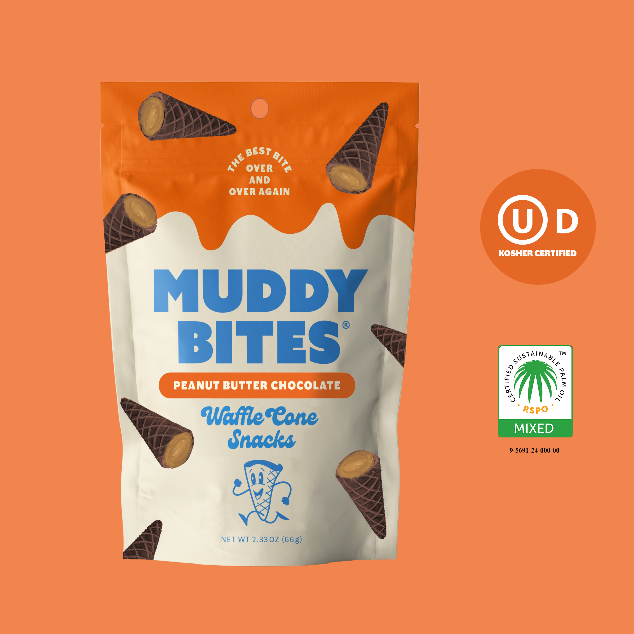 Muddy Bites - Peanut Butter Chocolate Waffle Cone Snacks