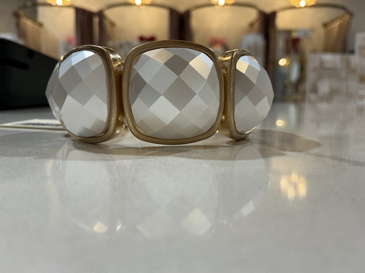 Squared Stone Stretch Bracelet