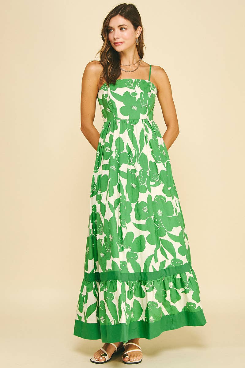 FLORAL TIERED MAXI DRESS - 6658D