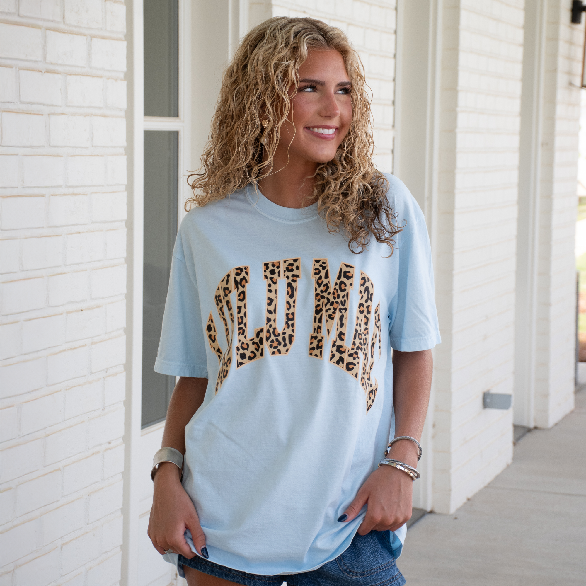 Lulu Mac Originals Leopard Adult Chambray Comfort Colors Tee