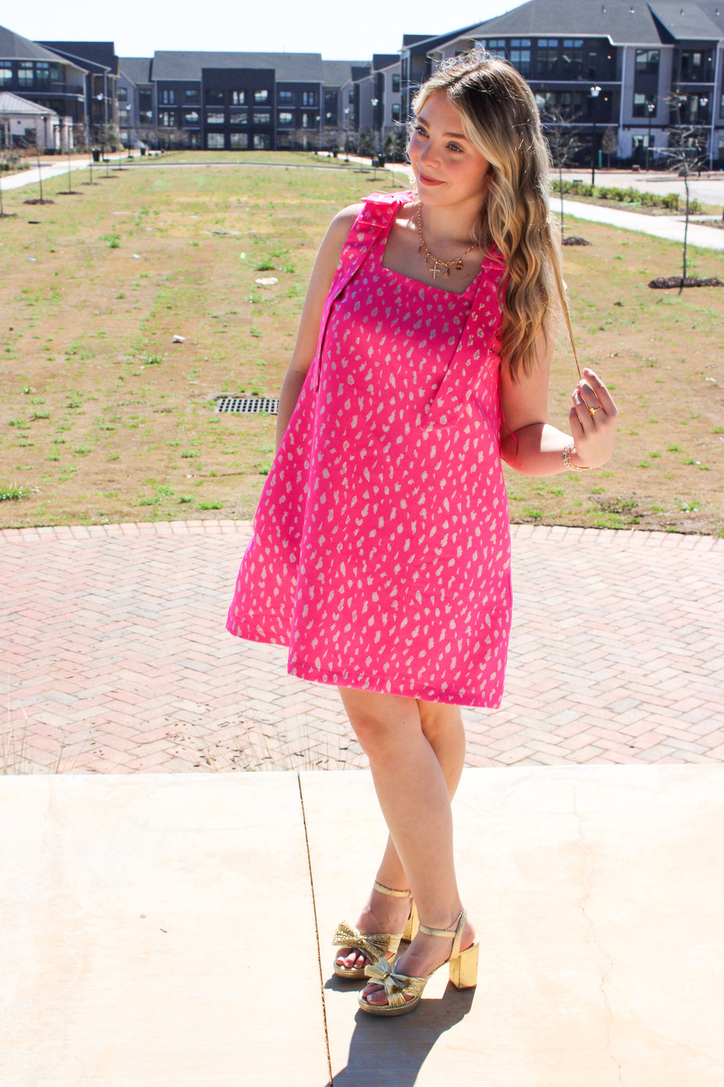 Hot Pink Animal Print Mini Dress