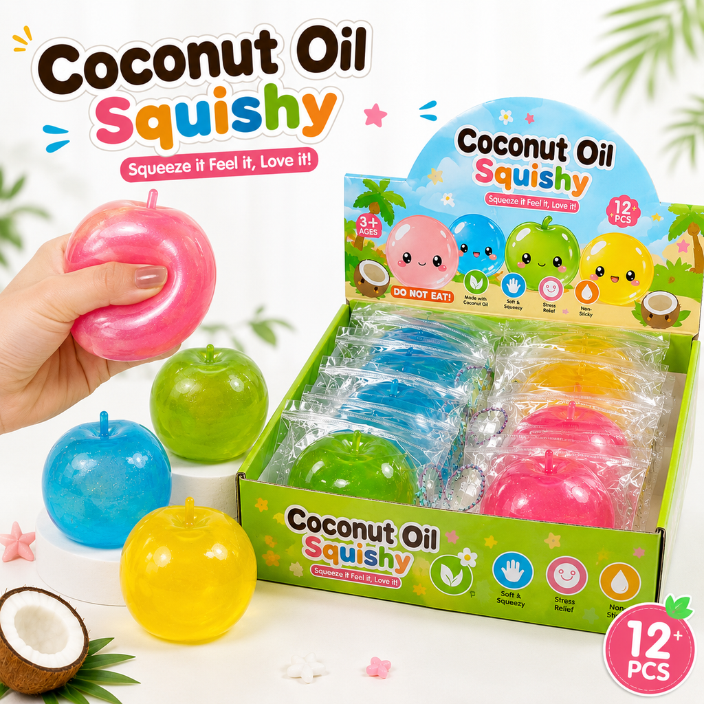 GS Wholesale (Formerly Known as Gypsy Soul) - Coconut Oil Squishy Apple Squeeze Toy — Stretchy Stress Ball