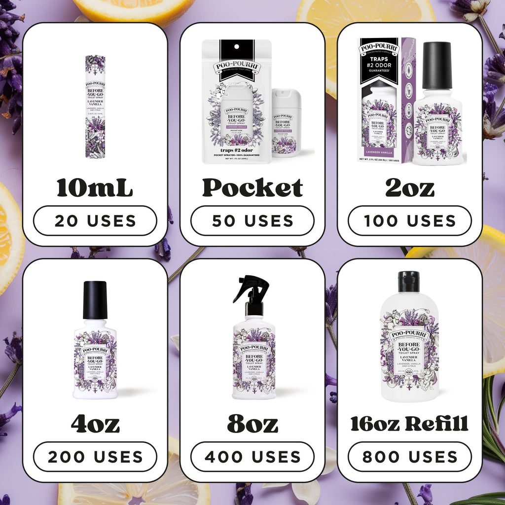 ~Pourri - Poo~Pourri - 1oz Pocket Sprayer w/ Pouch - Lavender Vanilla