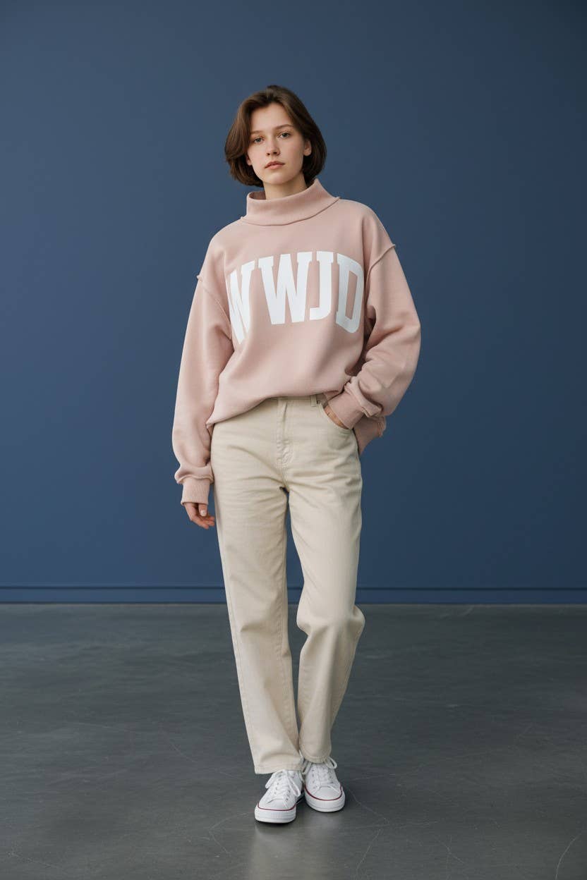 WWJD & AMEN' Reversible Mock Neck Sweatshirt