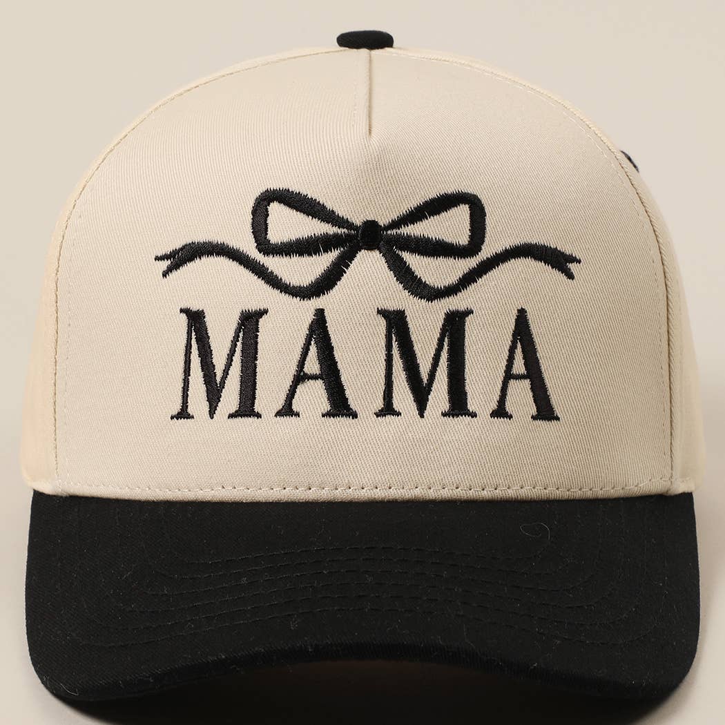Fashion City - MAMA Ribbon Embroidered Two-Tone Trucker Hat