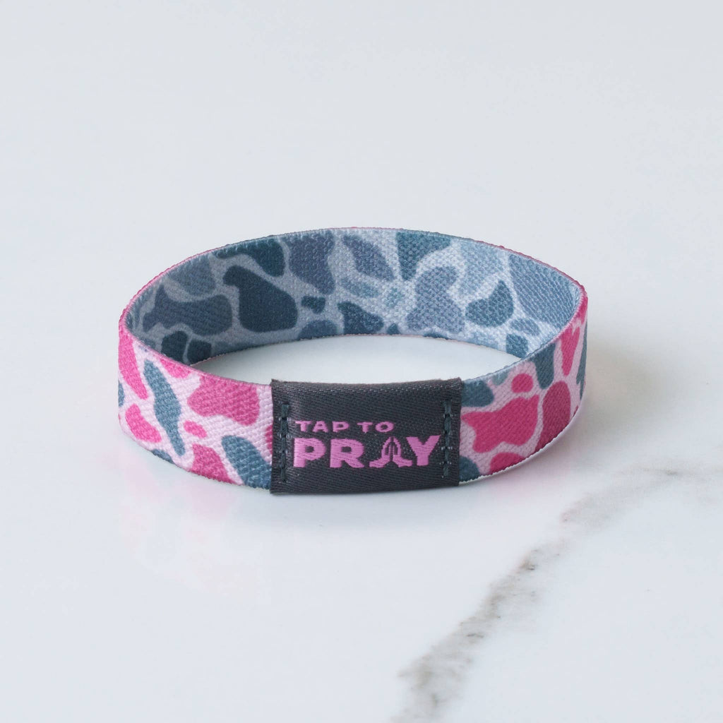 Versible - Tap To Pray™ Wristbands - River Rock Camo Pink & Ash