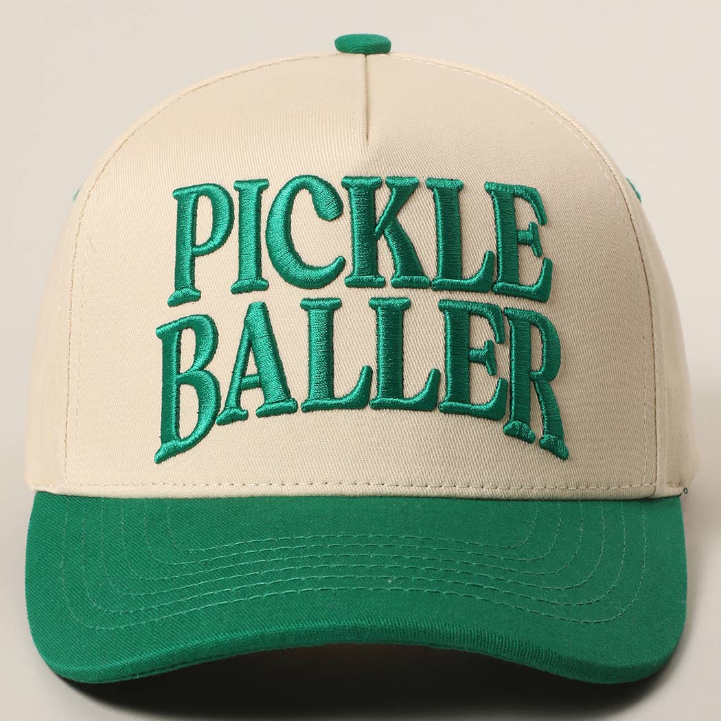 Fashion City - PICKLE BALLER 3D Letter Embroidery Two-Tone Trucker Hat