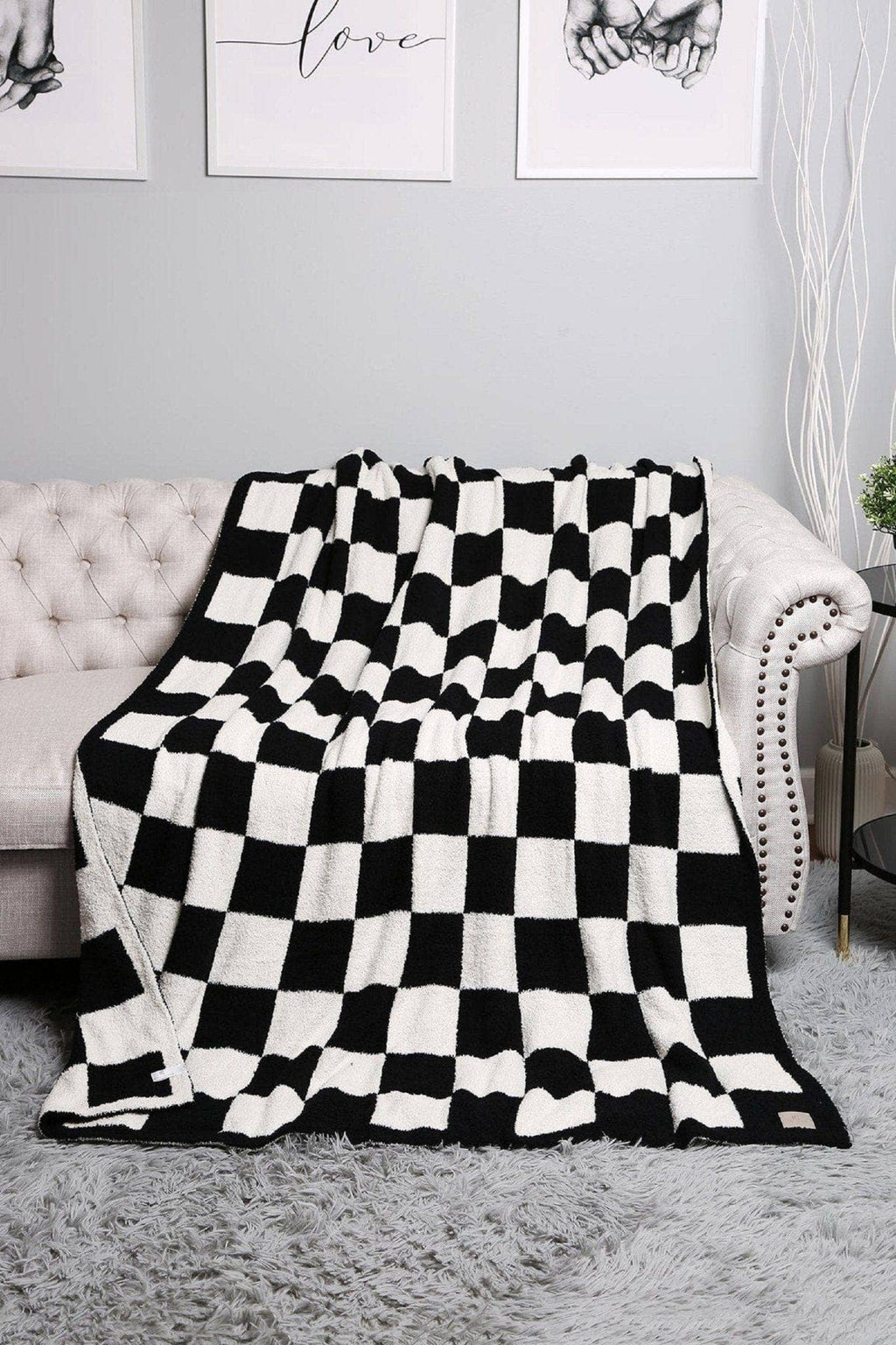 MiMi Wholesale - JCL4316 Super Lux Checkered Throw Blanket