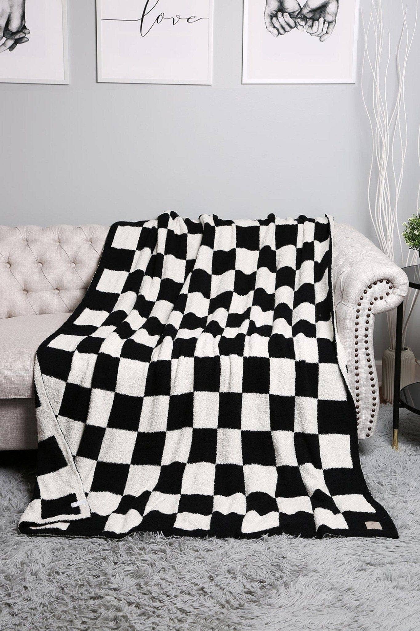 MiMi Wholesale - JCL4316 Super Lux Checkered Throw Blanket