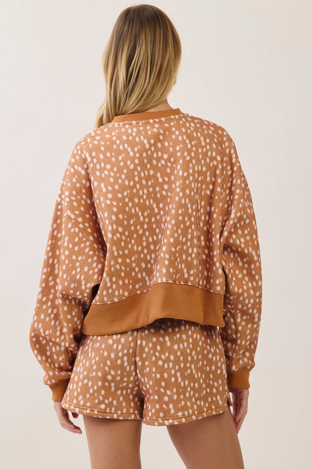 Spotted print Dropped Shoulder Set