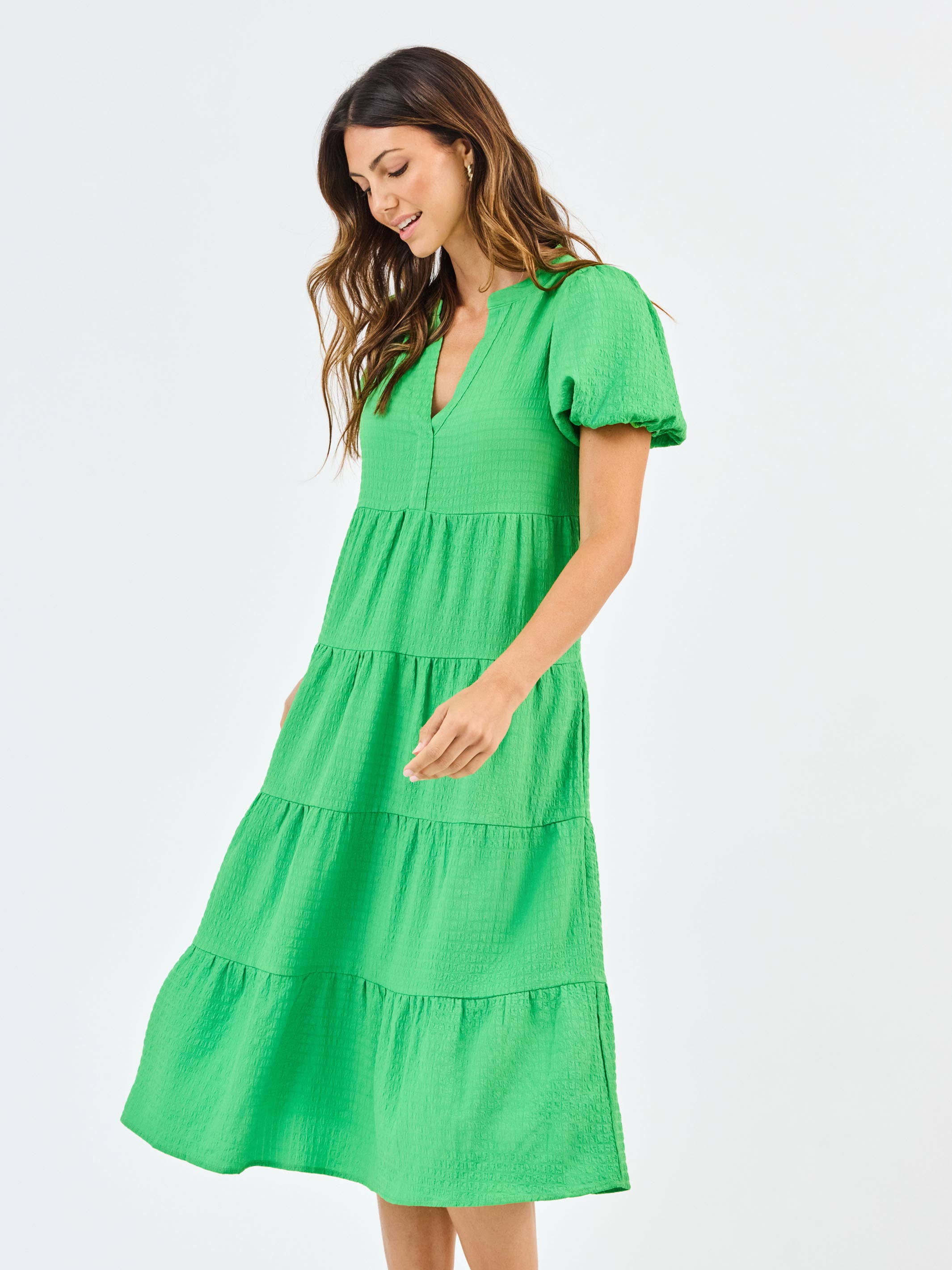 Mary Square - Kinsley Seersucker Dress | Green