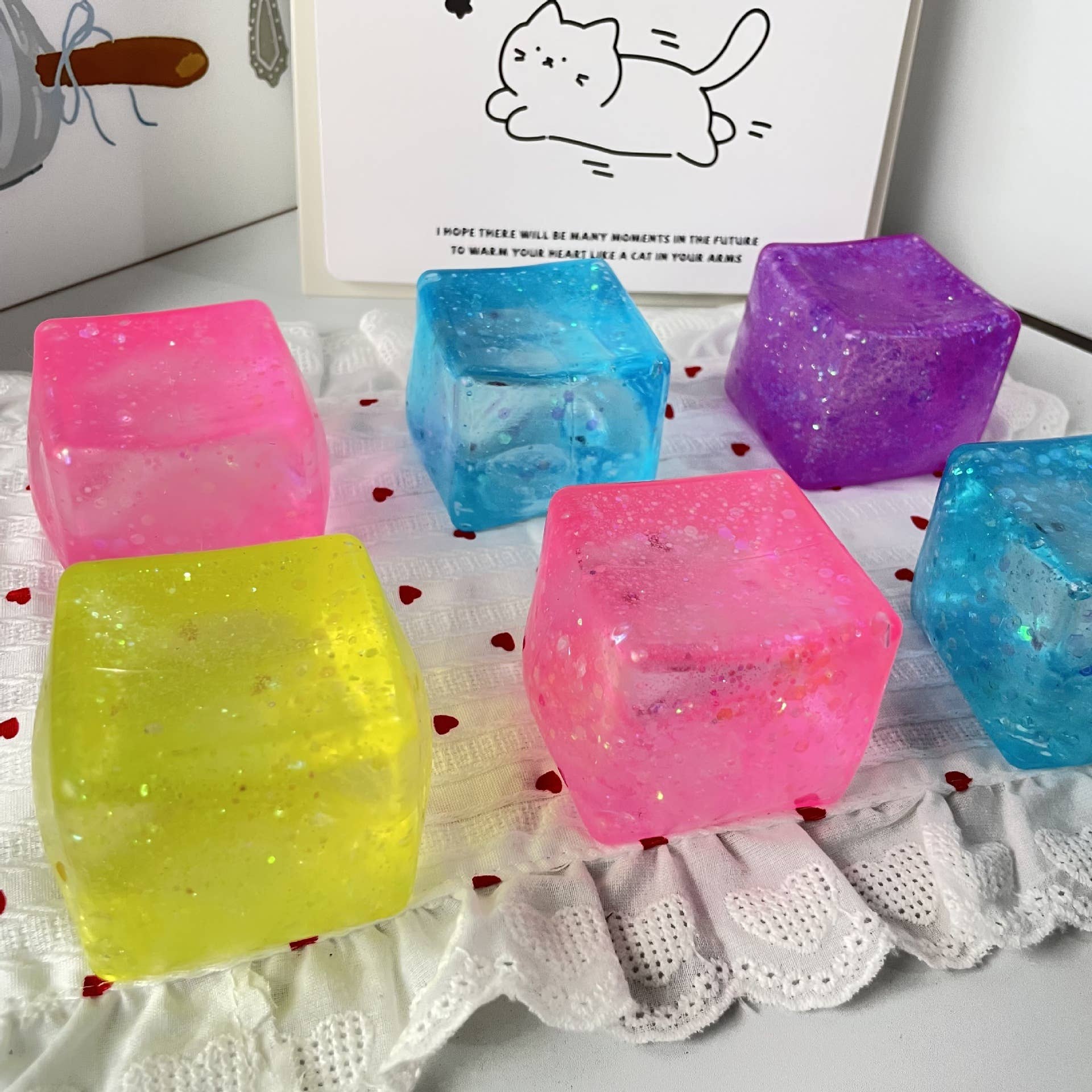 Eagle Crest Industries Inc. - Glitter Sugar Ice Cube Squeezy Stress Relief Toy