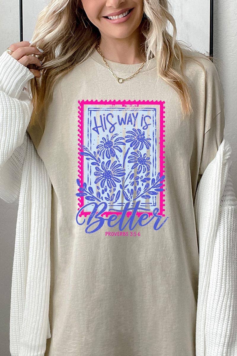 COLORBEAR - His Way Is Better Graphic Heavy Cotton Tee