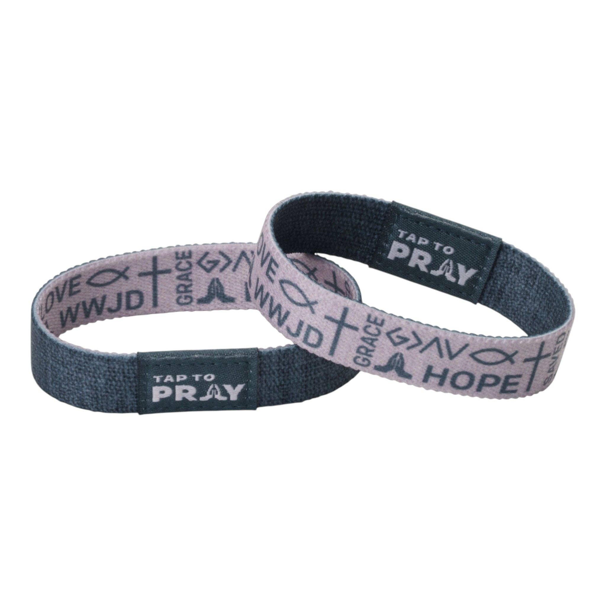 Versible - Tap To Pray® Wristband – Symbols of Faith - Taupe
