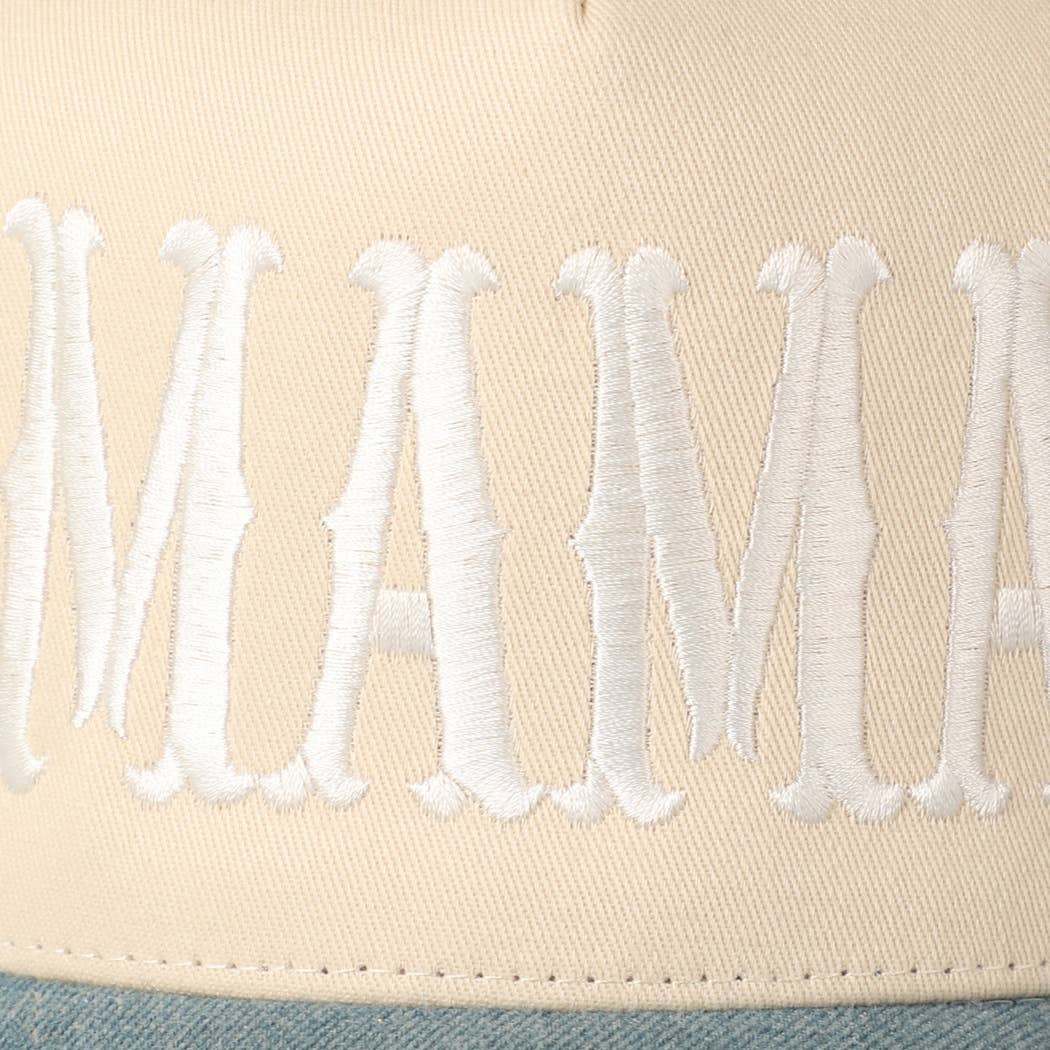 Fashion City - MAMA Typographic Design Embroidery Baseball Cap