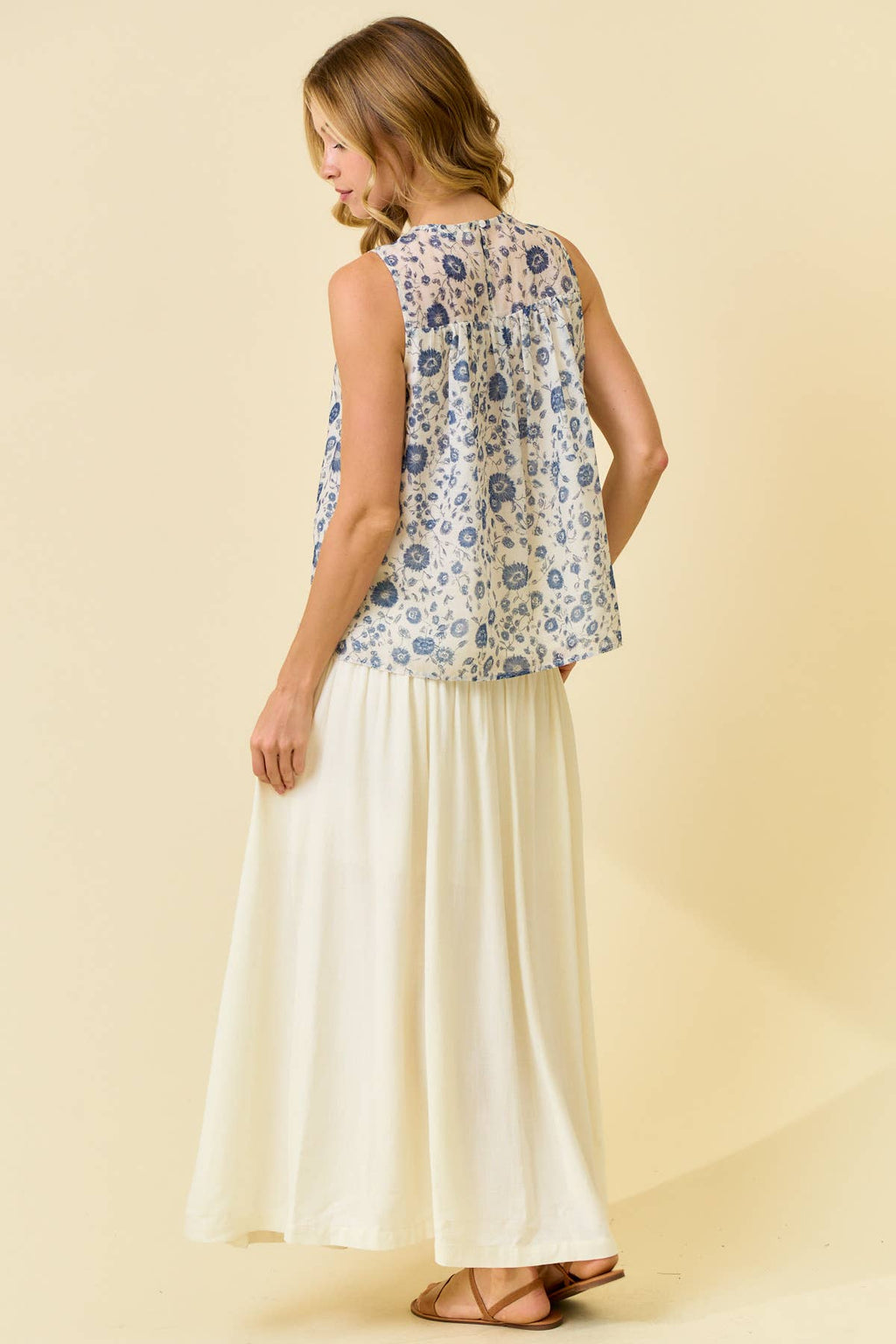 SCALLOP DROP WAIST MAXI SKIRT