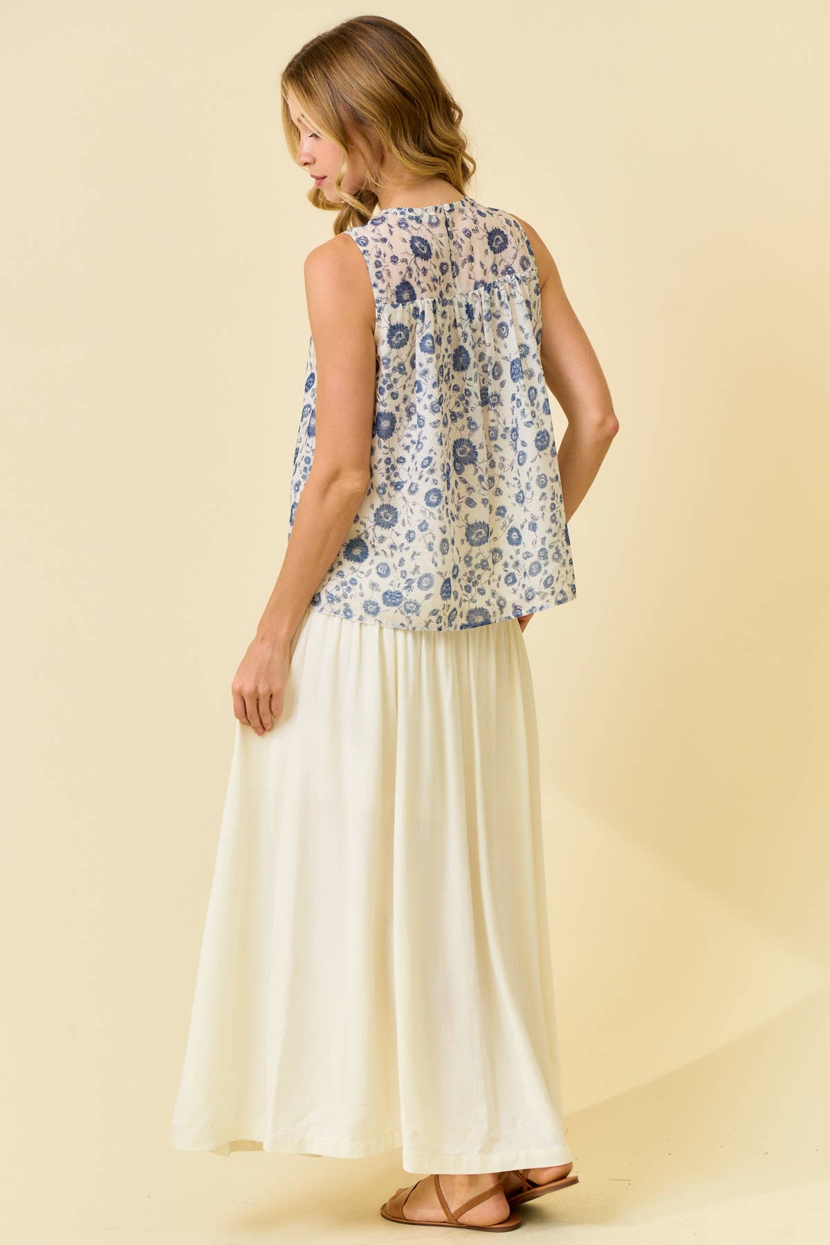 SCALLOP DROP WAIST MAXI SKIRT