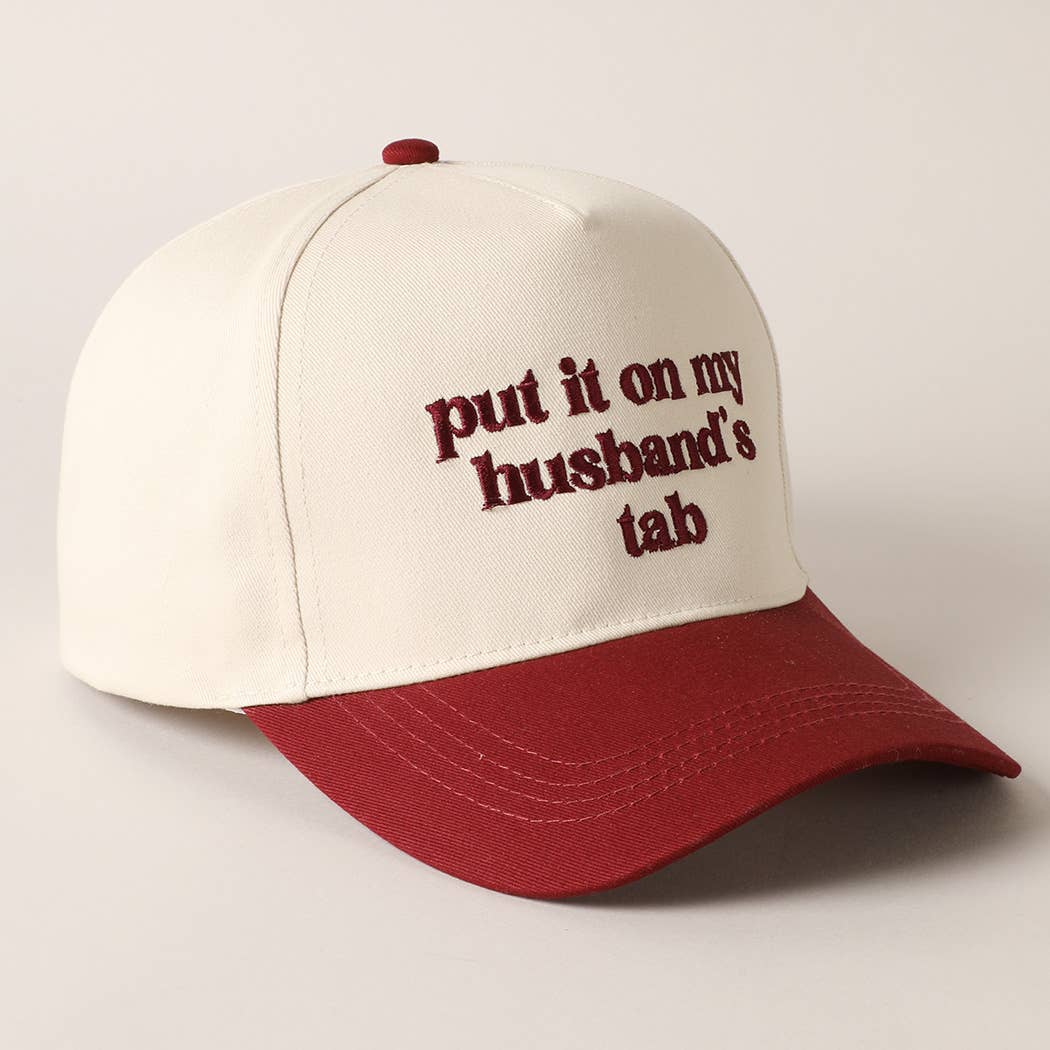 Fashion City - Put it on my husband's tab Embroidery Canvas Cap