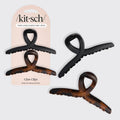 KITSCH - Recycled Plastic Large Loop Claw Clips 2pc - Black & Tort