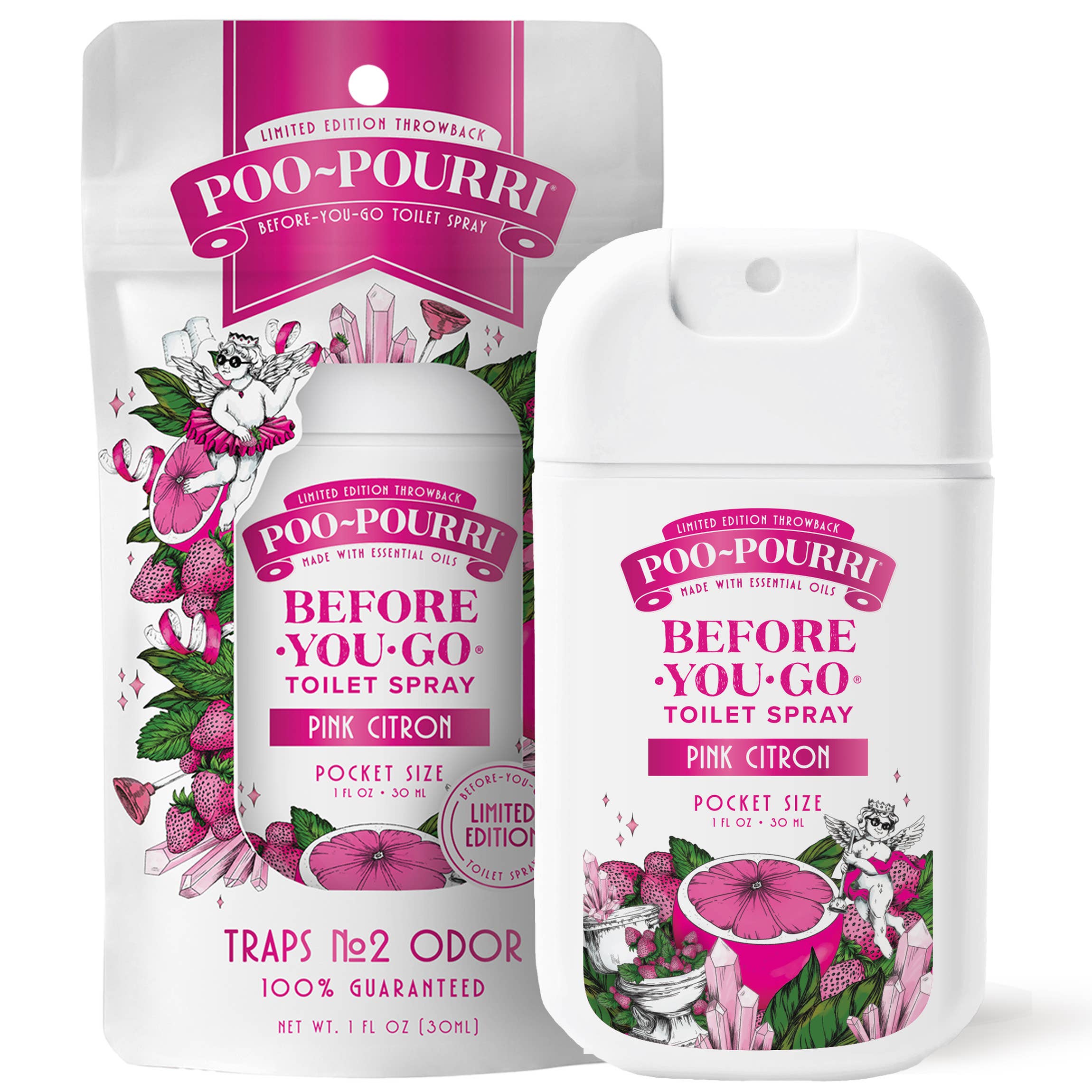 ~Pourri - Poo~Pourri Pink Citron 1oz Pocket Sprayer, Pouched