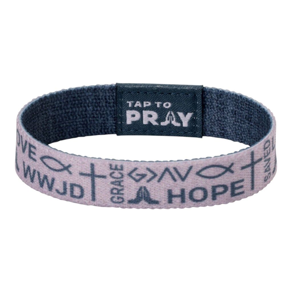 Versible - Tap To Pray® Wristband – Symbols of Faith - Taupe