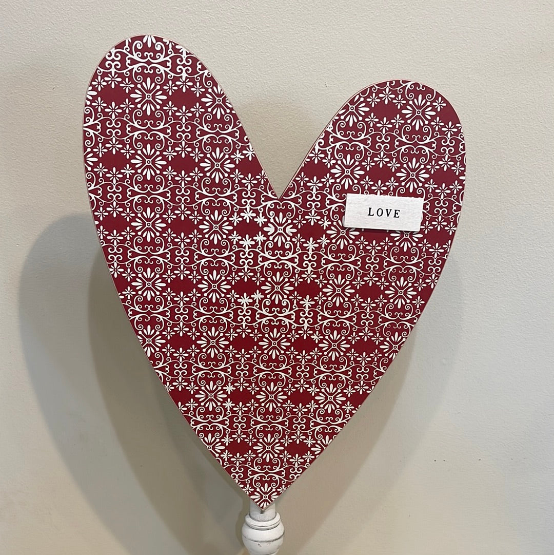 Patterned Heart "Love" topper for welcome sign.