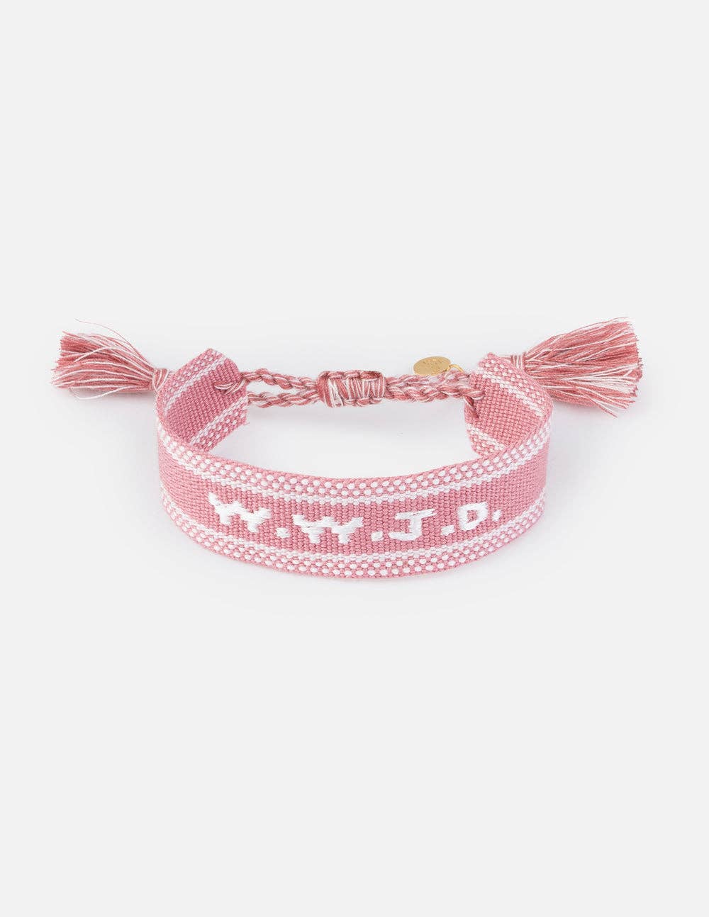 Elevated Faith - Pink WWJD Embroidered Bracelet