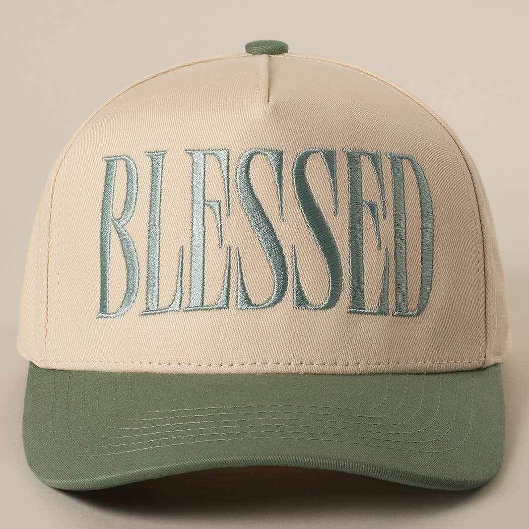 Fashion City - BLESSED Lettering Embroidery Baseball Cap