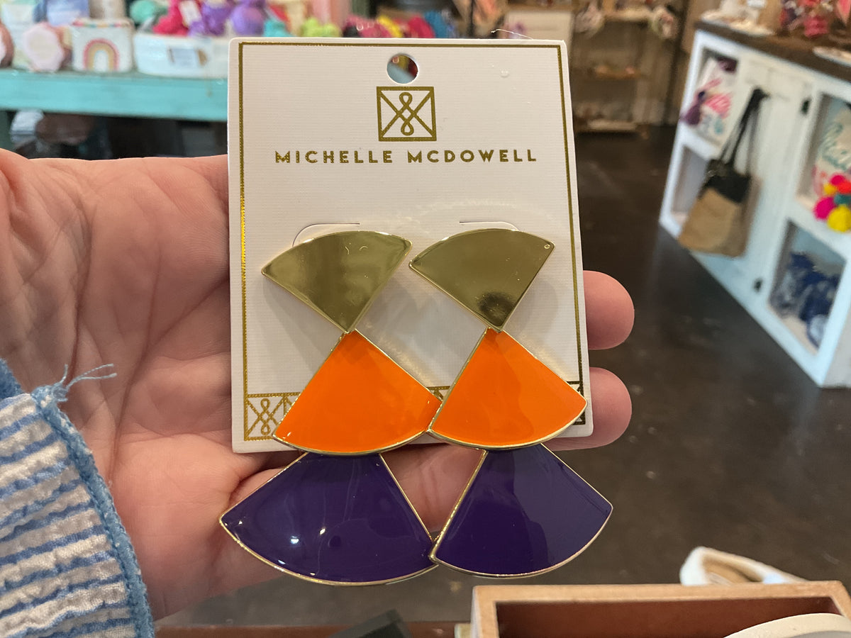 Purple and Orange GameDay Earrings