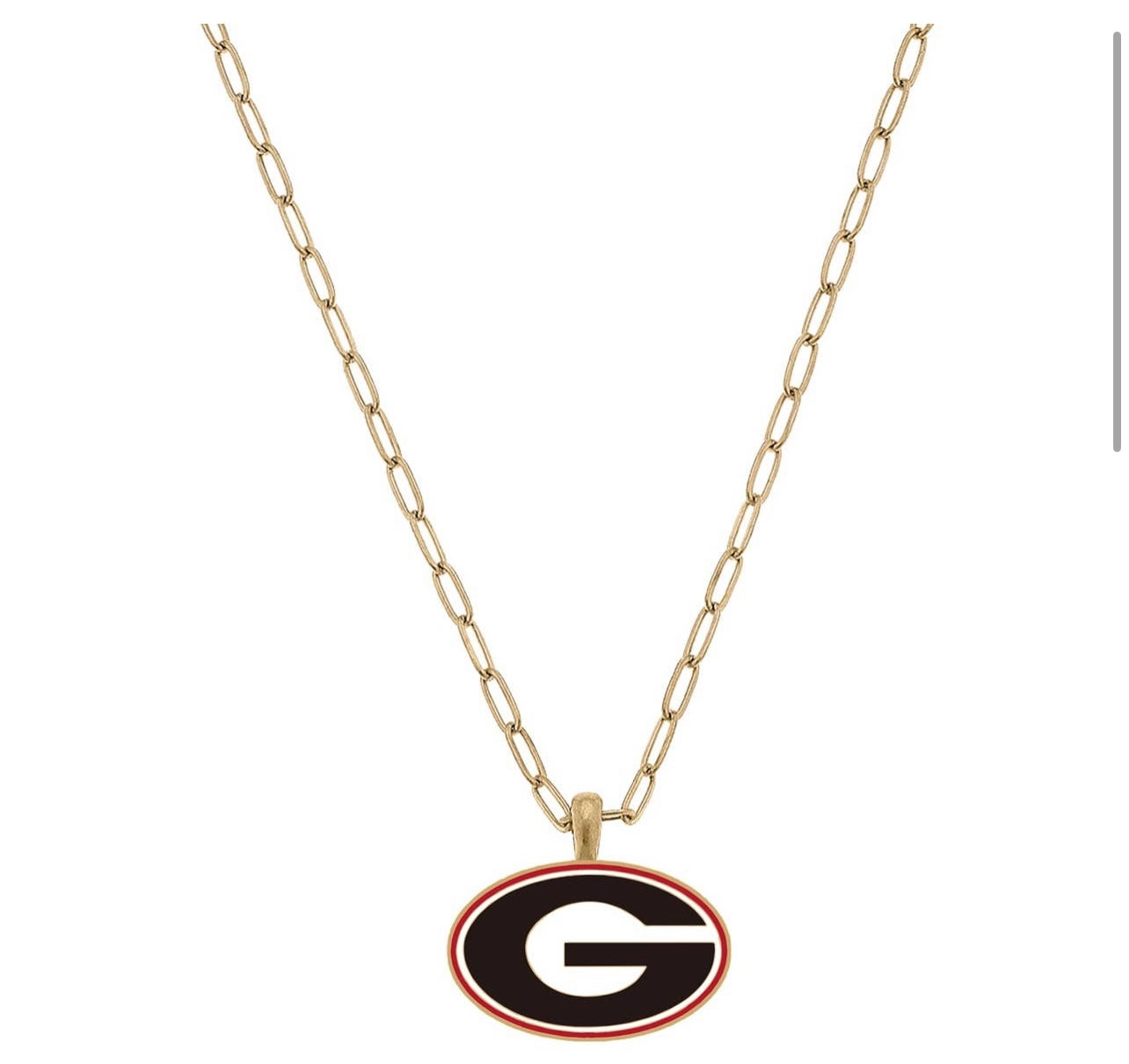 University of Georgia "G" College Enamel Pendant Necklace.