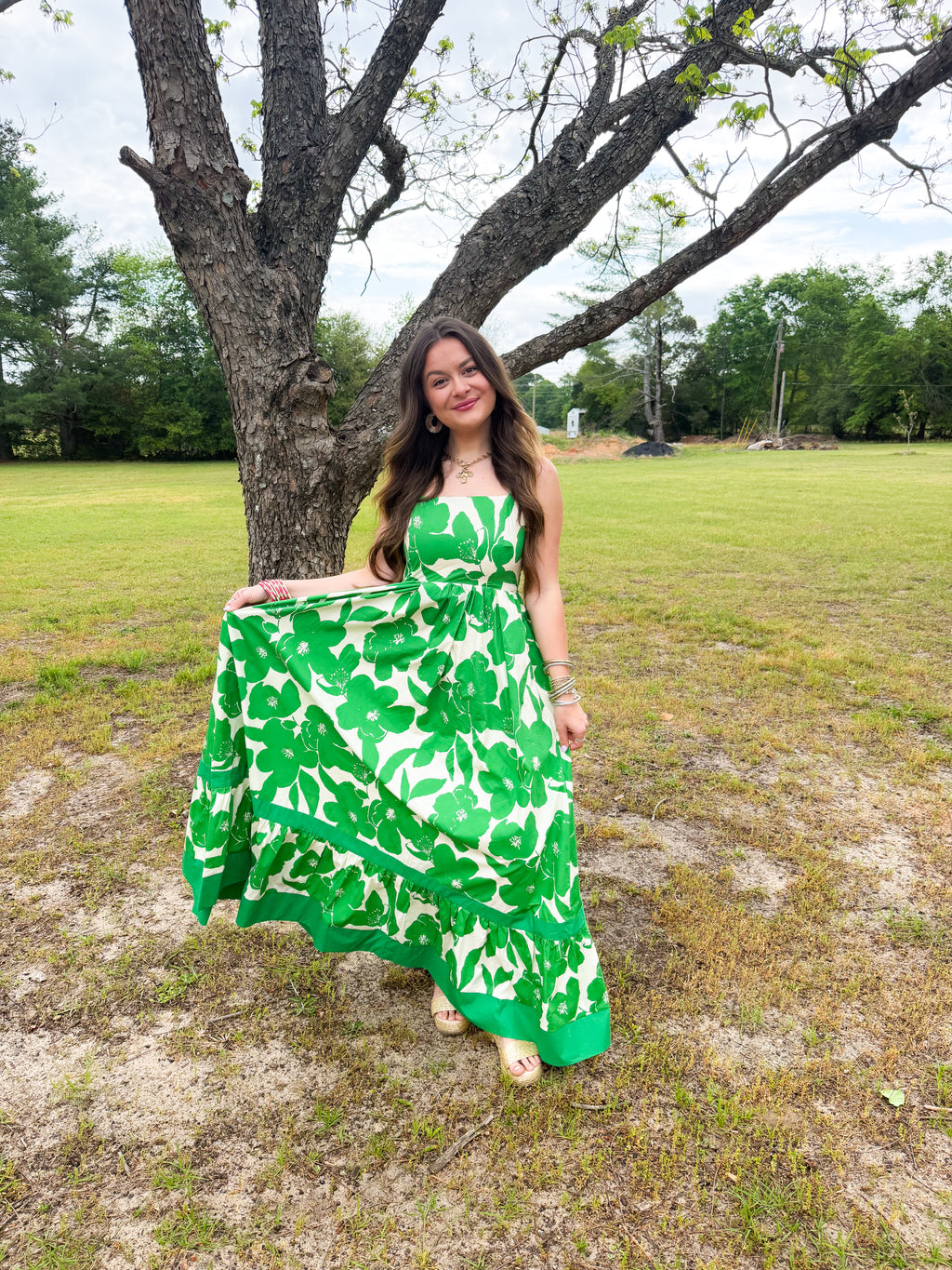 FLORAL TIERED MAXI DRESS - 6658D