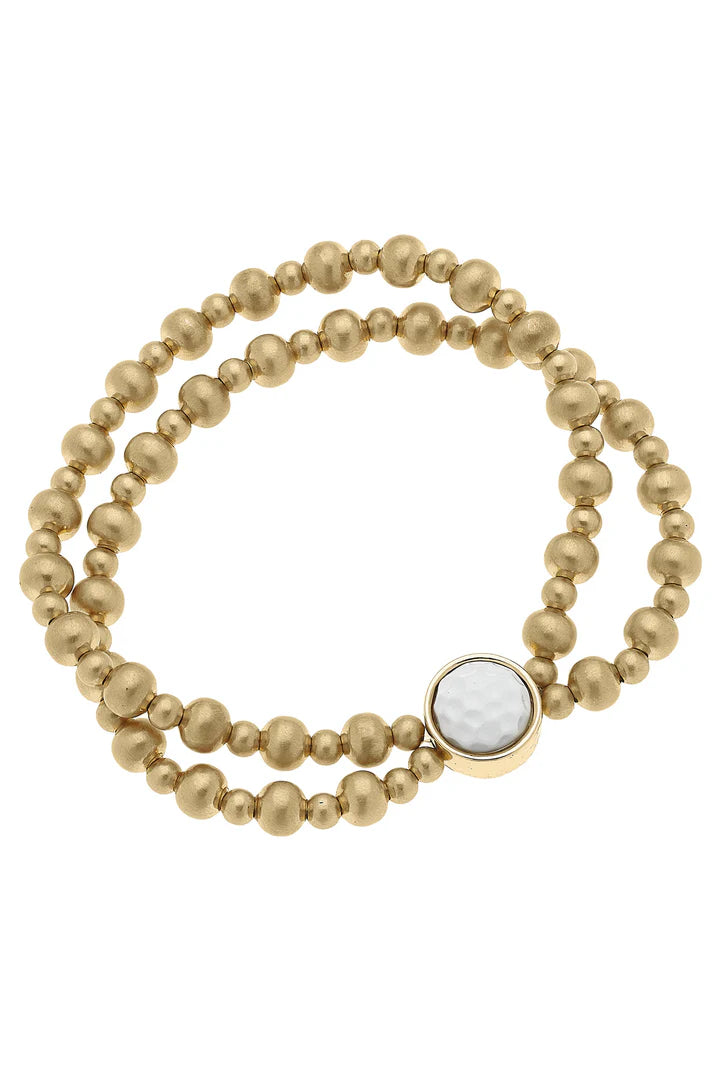 2-Row Golf Ball Stretch Bracelet