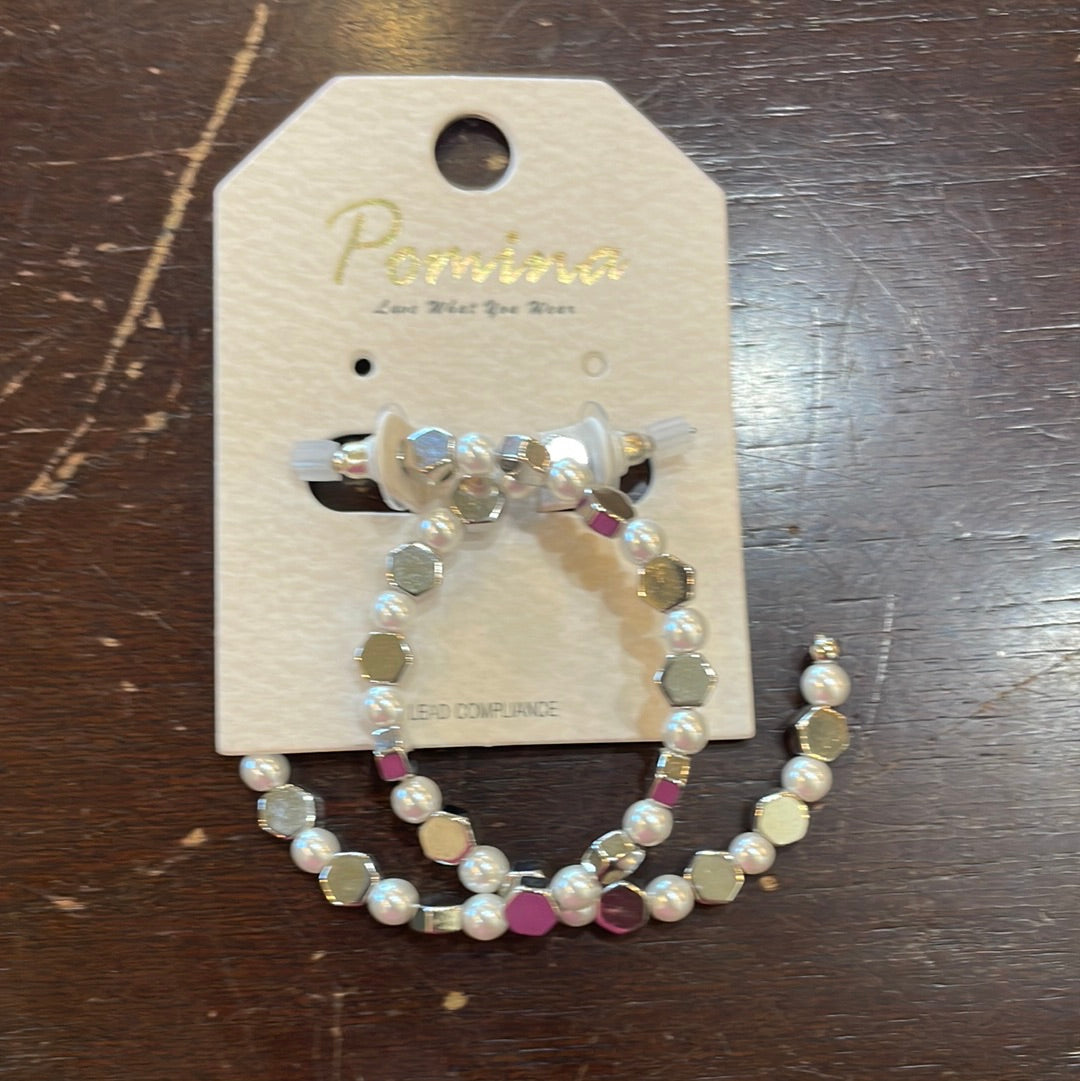 Crescent Beaded Earrings