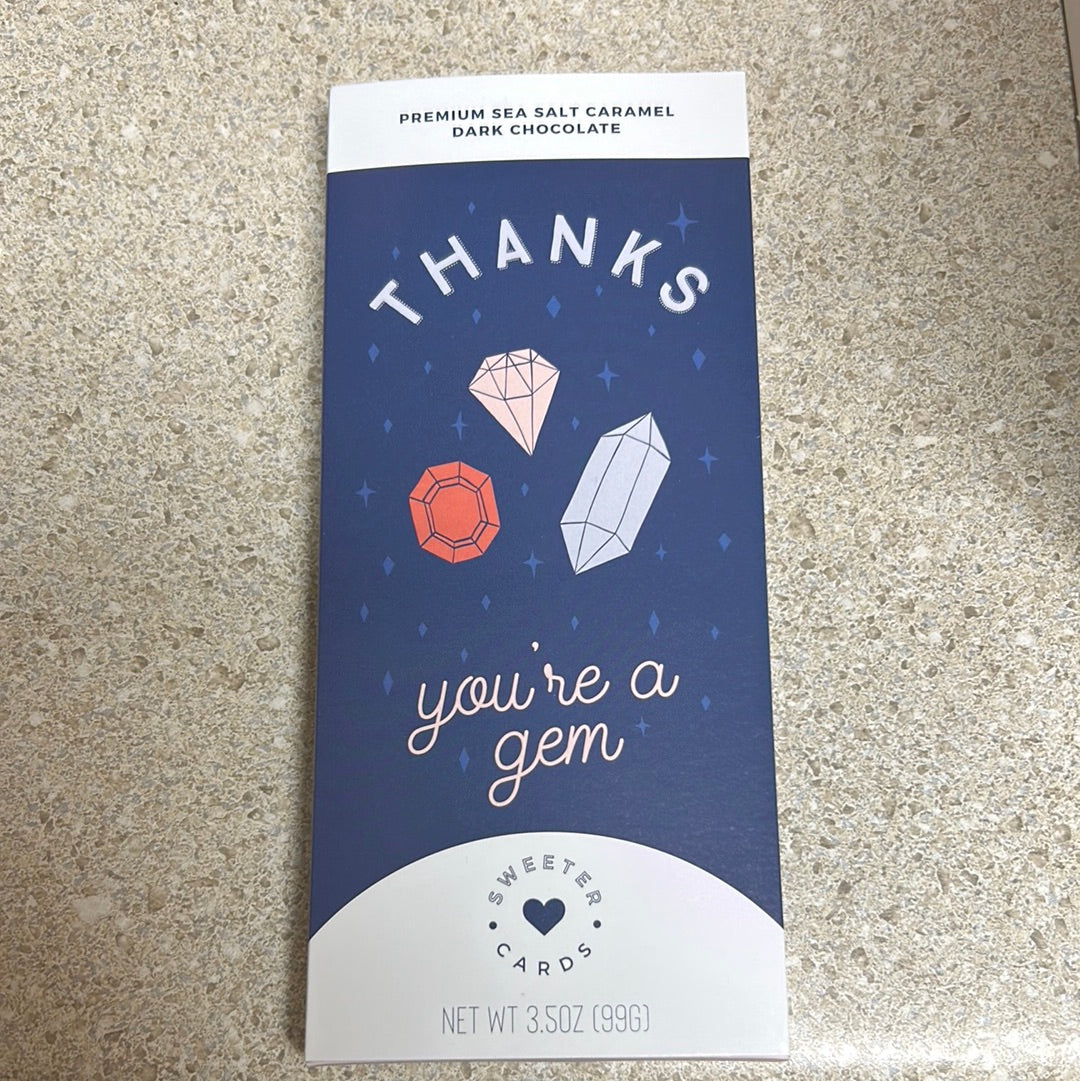 "Thanks, you're a gem" sweeter card.