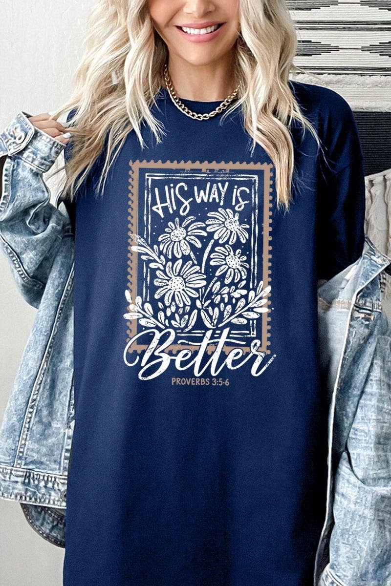COLORBEAR - His Way Is Better Graphic Heavy Cotton Tee