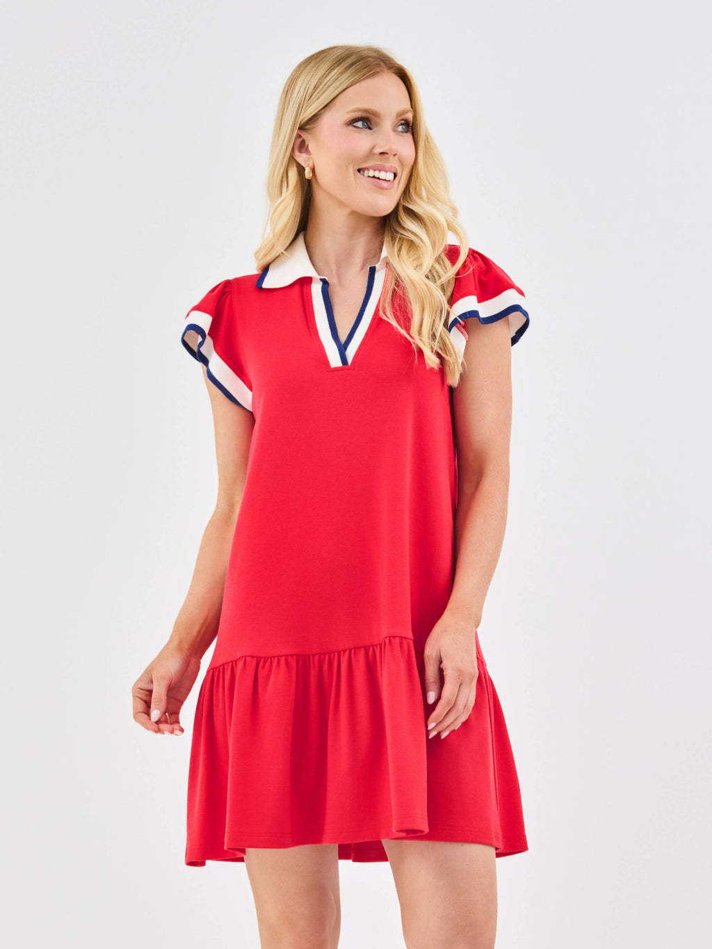 Mary Square - Carissa Dress | Red + White