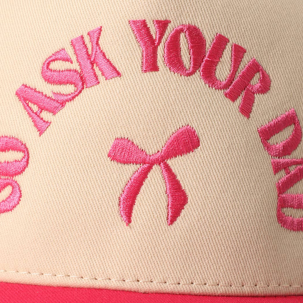 Fashion City - GO ASK YOUR DAD Embroidery Two-Tone Trucker Hat