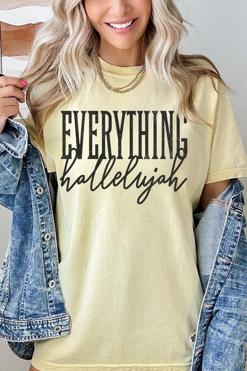 COLORBEAR - Everything Hallelujah Graphic Garment Dyed Tee