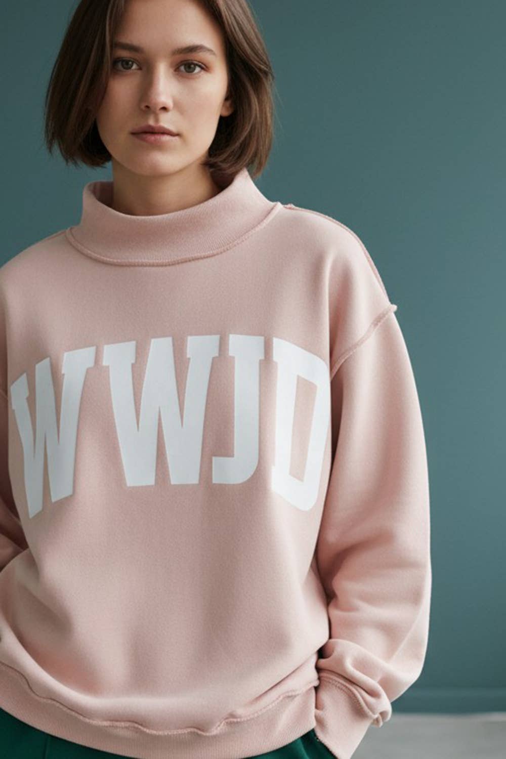 WWJD & AMEN' Reversible Mock Neck Sweatshirt