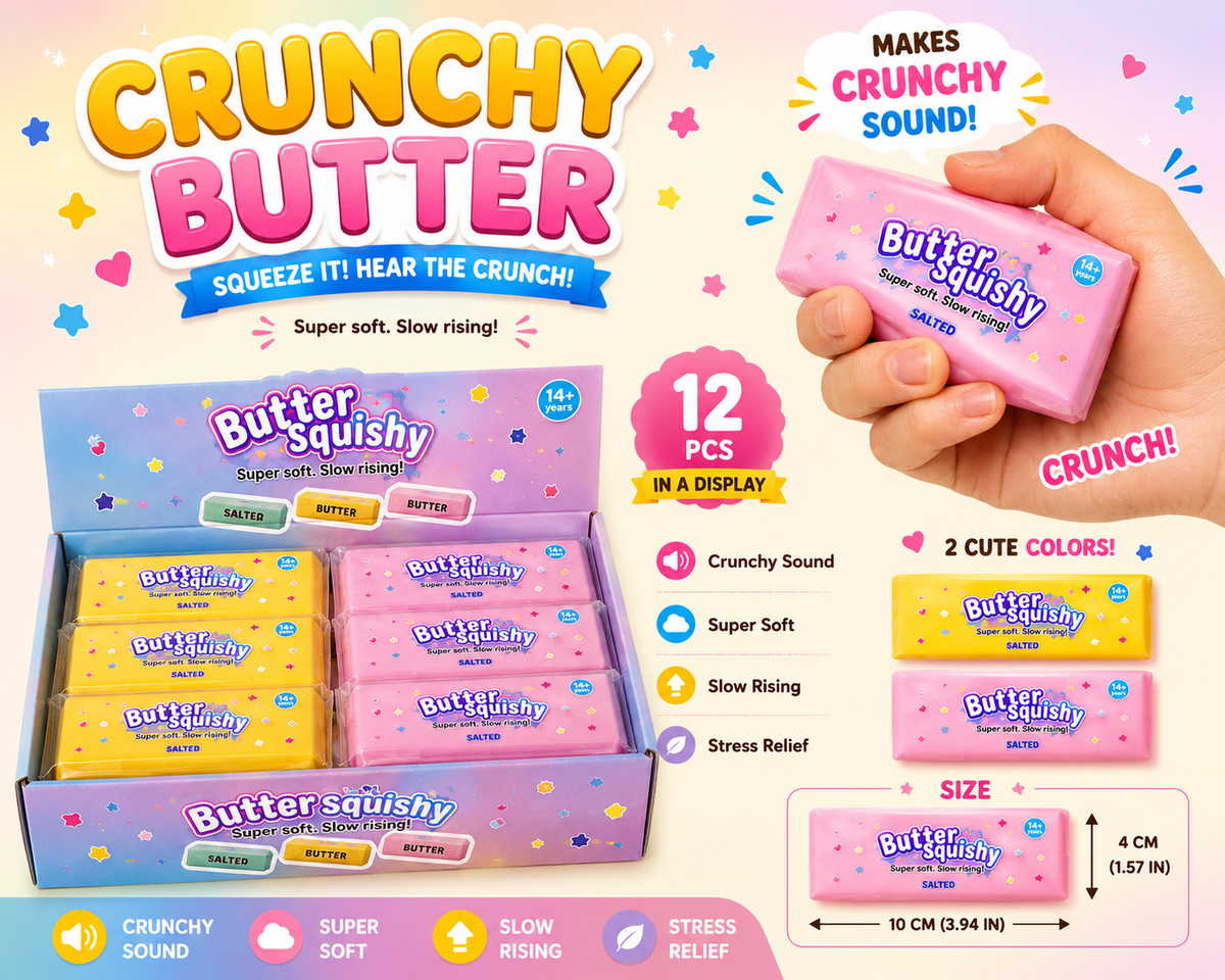 GS Wholesale (Formerly Known as Gypsy Soul) - Crunchy Butter ASMR Crunch Squishy Stress Toy